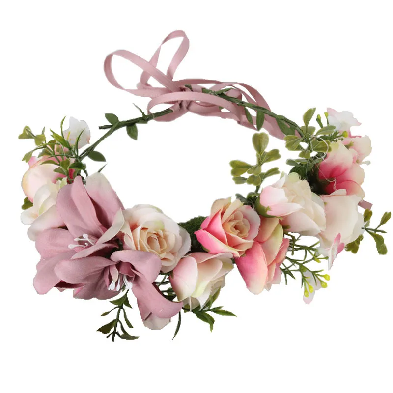 

2018 Flower Headband Hairwear Bridal Hair Ornament Fabric Flower Crown Wedding Hair Accessories Headbands Floral Head Wreath