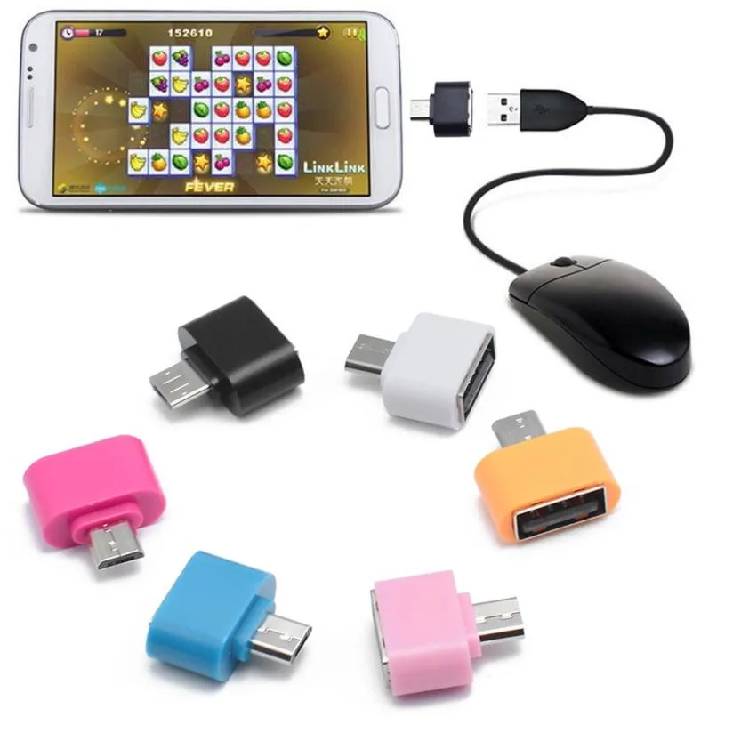 5PCS Tested Colorful Mini OTG Cable USB OTG Adapter Micro USB to USB Converter for Tablet PC Android Samsung Xiaomi HTC SONY LG