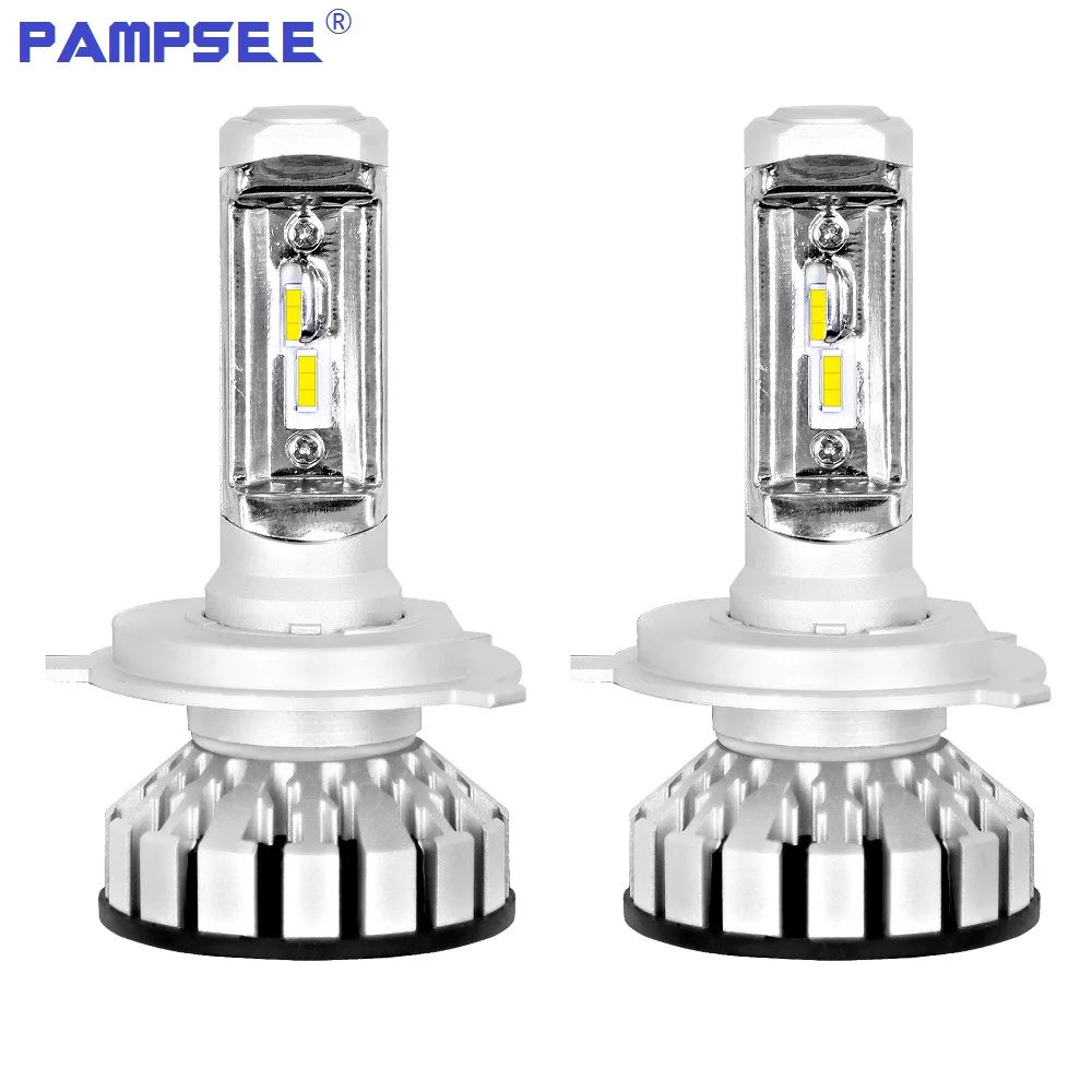 PAMPSEE R8 H4 Hi Lo Beam Car LED Headlight Bulbs 100W 12000LM H7 H11 9005 9006 H1 ZES LED Automobile Headlamp Front Light 6000K