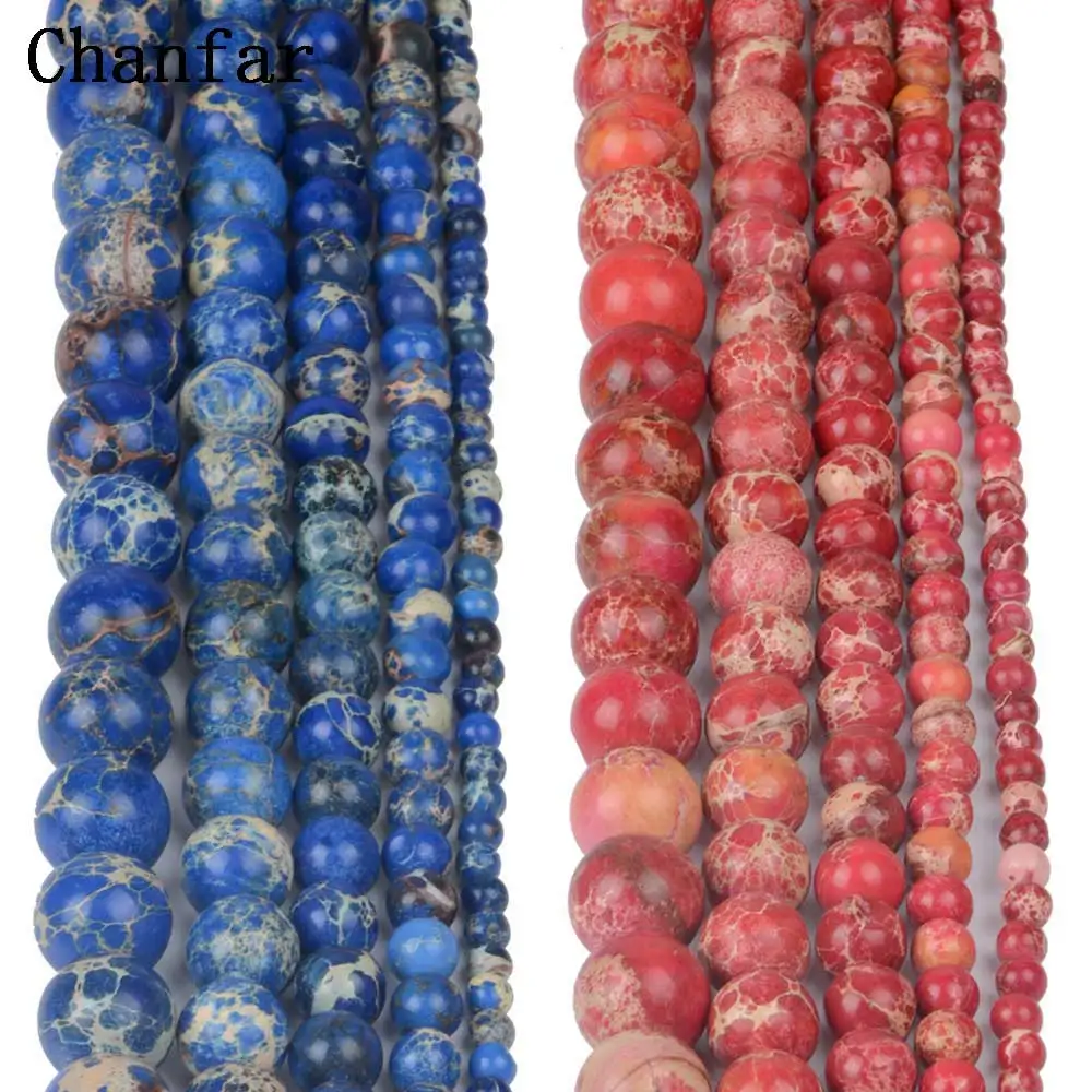 Noble Red Blue Emperor Stone Beads High Quality Stone 4mm 6mm 8mm 10mm 12mm For DIY Spacer beaded Bracelets Jewelry Making