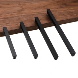 RUNBAZEF Modern Minimalist Matte Black Aluminum Alloy Wardrobe Door Knob Handle Cabinet Drawer Handle Long Handles For Furniture