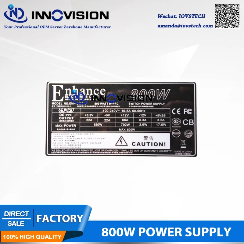 Imagem -06 - Fonte de Alimentação Interruptor Industrial 2u 800w para 2u 3u 4u 6u Chassi de Estação de Trabalho Caixa de Servidor 100240v Alta Qualidade