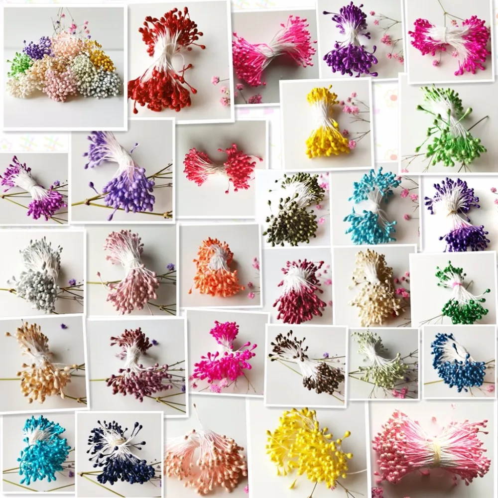 3mm 1000pcs Mini Artificial Flower Stamens For Craft DIY Handmade Wreath Wedding Party Decoration Plastic Pearl Flower Stamens