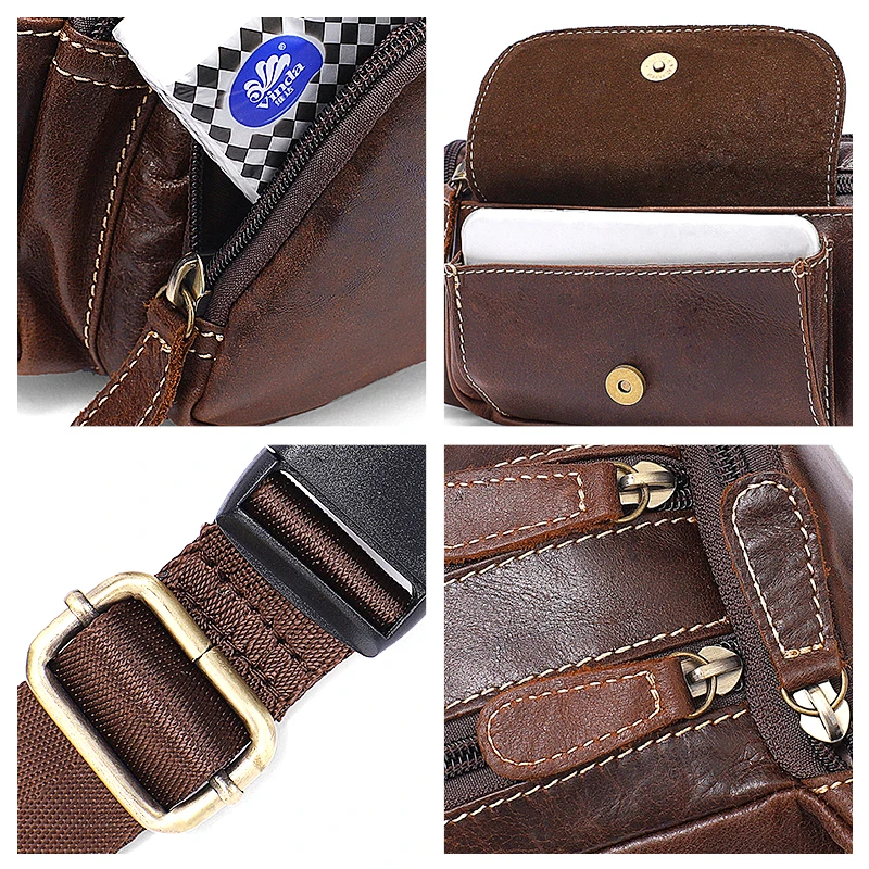 WESTAL Laser Engrave Men\'s Waist Bag Belt Men Leather Waist Packs Male Fanny Pack Money Belt Bags Travel Bum Hip Bag Genuine 835