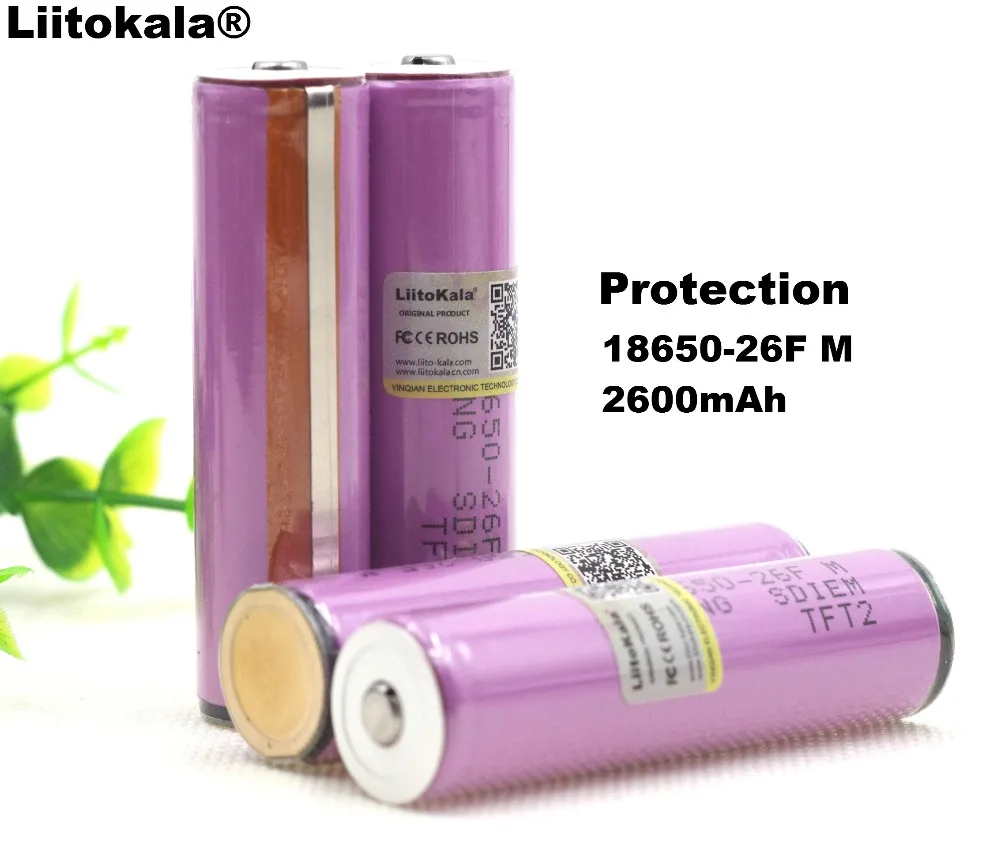 Liitokala Protected nowy oryginalny 18650 ICR18650-26FM 2600mAh Li-ion 3.7v bateria z PCB do baterii latarki