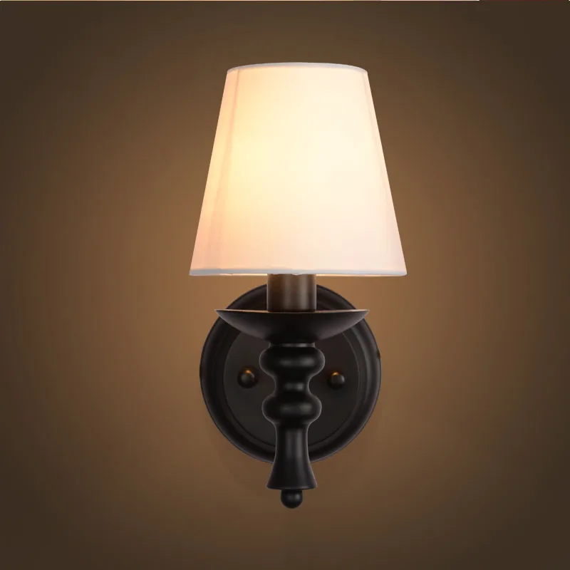 vintage lamp American rural retro decoration lamps and bedroom E14 Bulb corridor of the corridor simple cloth cover wall lamp