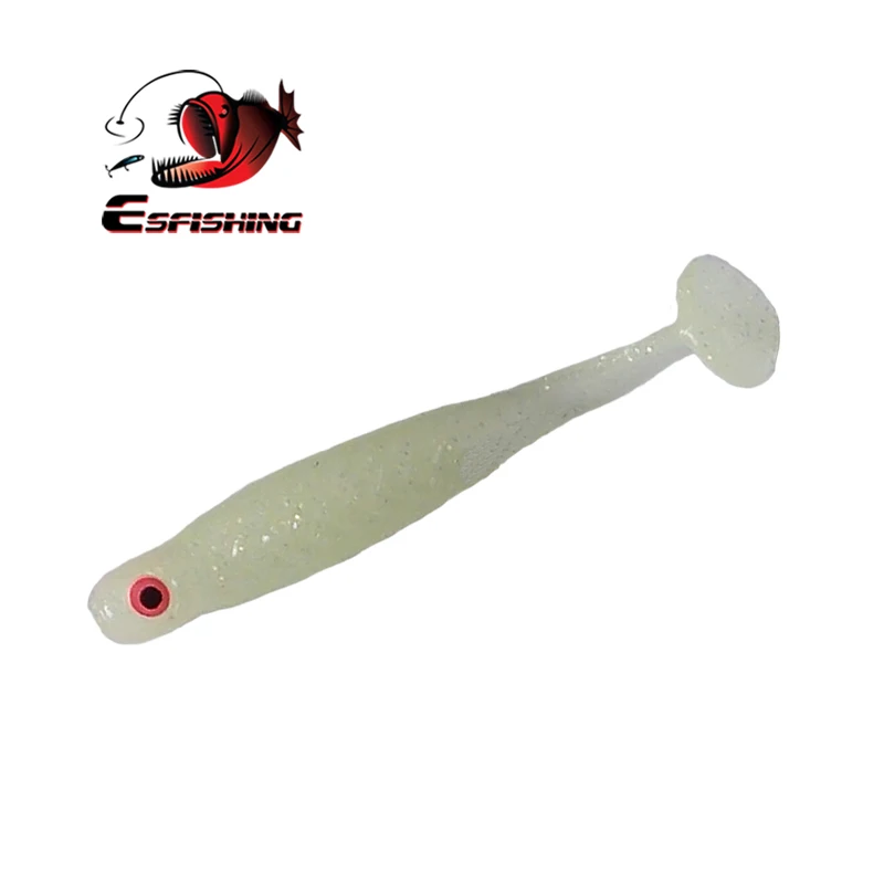 ESFISHING Soft Silicone Bait Lucky Minnow 44mm 12pcs Jigging Artificial Ice Mini Fishing Lure Tackle