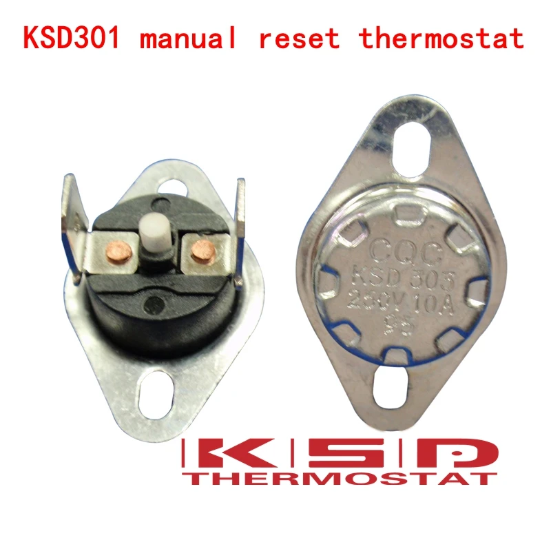 5pcs KSD301/KSD303 150C 150 Degrees Celsius Manual reset Thermostat Normal closed (N.C) Temperature switch Temperature control