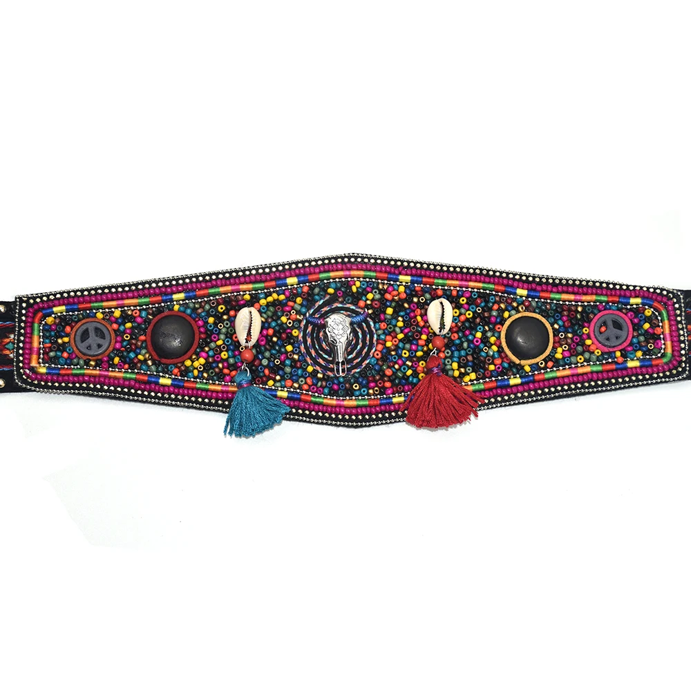 Gypsy Tauren Charms Ethnic Belt Belly Chain Dance Body Chain Ethnic Sash Casual Waist Belt Dresse Retro Black Leather Belts