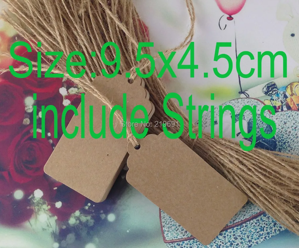 

Include Strings, Wholesale Kraft tag 350GSM Scallop Kraft Blank Hang tag,4.5x9.5cm Retro Gift tag, Table Number cards