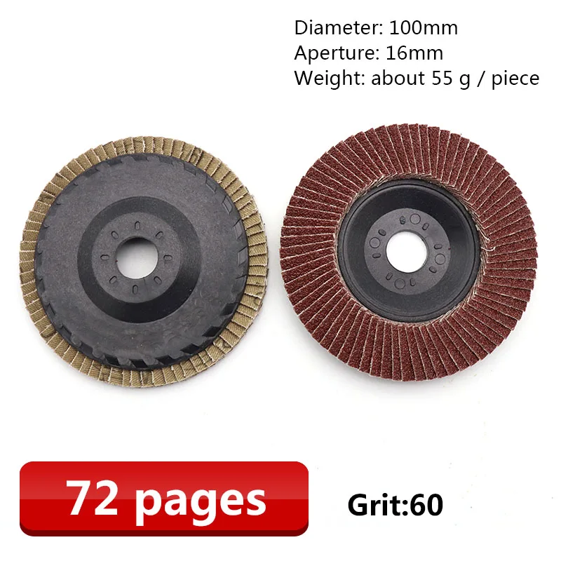 10pcs 100mm Hole 16mm Flap Disc Wheels Grinding Sanding Discs For Metal Rust Removal Wood Polishing Cast Cleaning Abrasive Tools