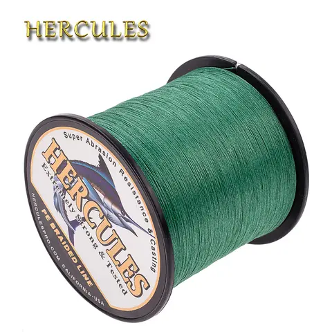 Hercules multifilamento linha de pesca cabo 4 fios fio trançado pe carpa brasil 100m- 2000m verde 6-100lb acessórios ao ar livre