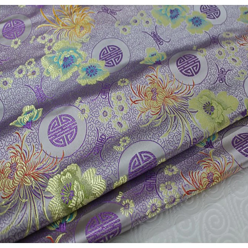 Brocade satin fabric beautiful dress fabric material for making Cheongsam and Kimono