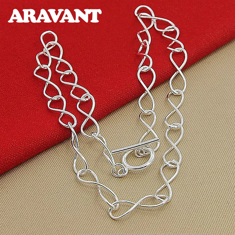 

Aravant 925 Silver Twisted 8 Word Necklace Chains For Women Fashion Jewelry
