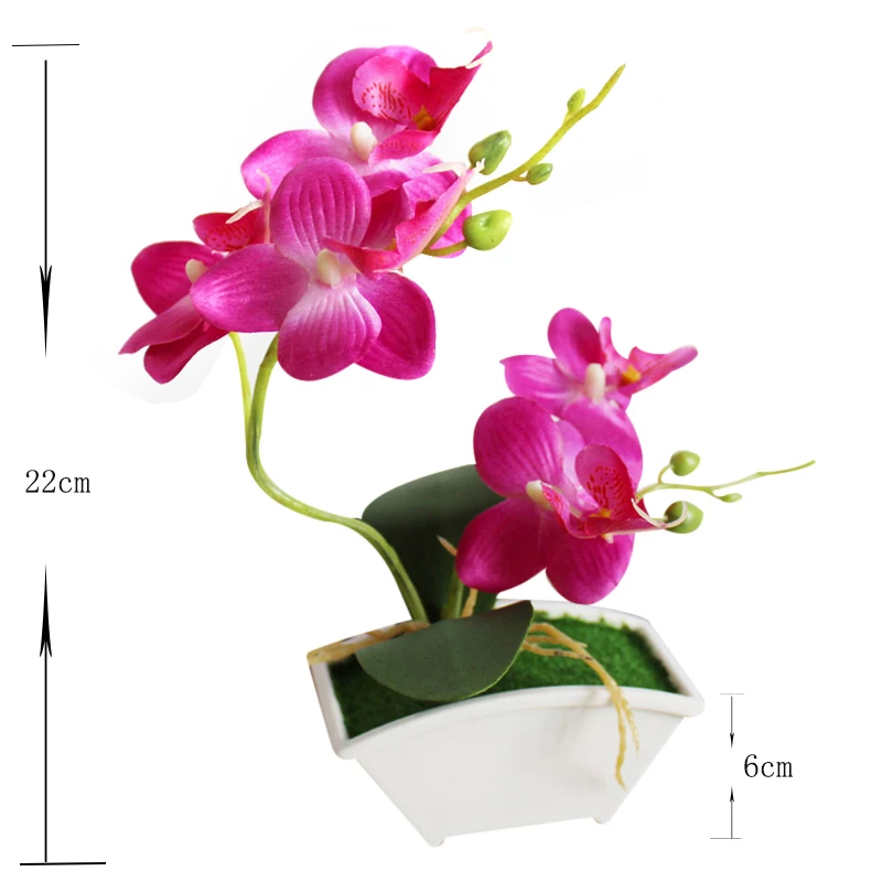 

Simulation Mini Plant Potted Phalaenopsis Fashion Ornament Artificial Flower Butterfly Orchid Fake Flowers for Home Decoration