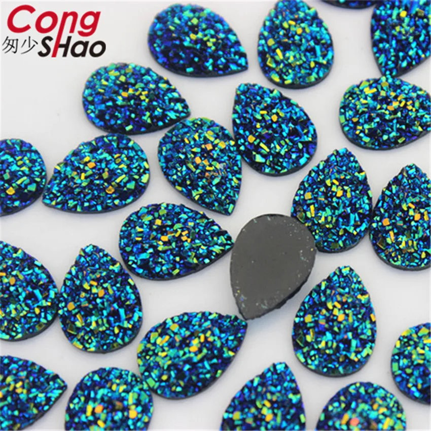 Cong Shao-أحجار الراين من الراتينج AB ، إكسسوارات مجوهرات الزفاف ، افعلها بنفسك ، 200 قطعة ، 10*14 مللي متر ، CS25