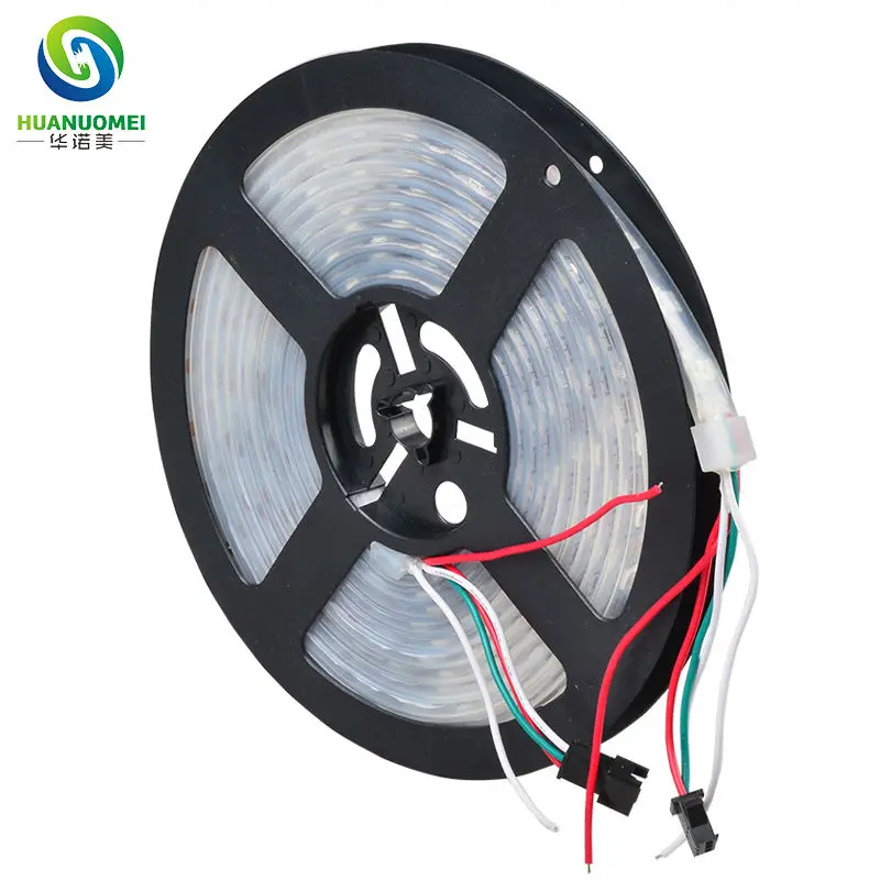 DC5V 60LEDs/m Digital WS2812 RGB LED Strip 5050 SMD WS2811 Chip Flexible Tape Light WS2812B 60Pixels/m White PCB Waterproof IP67