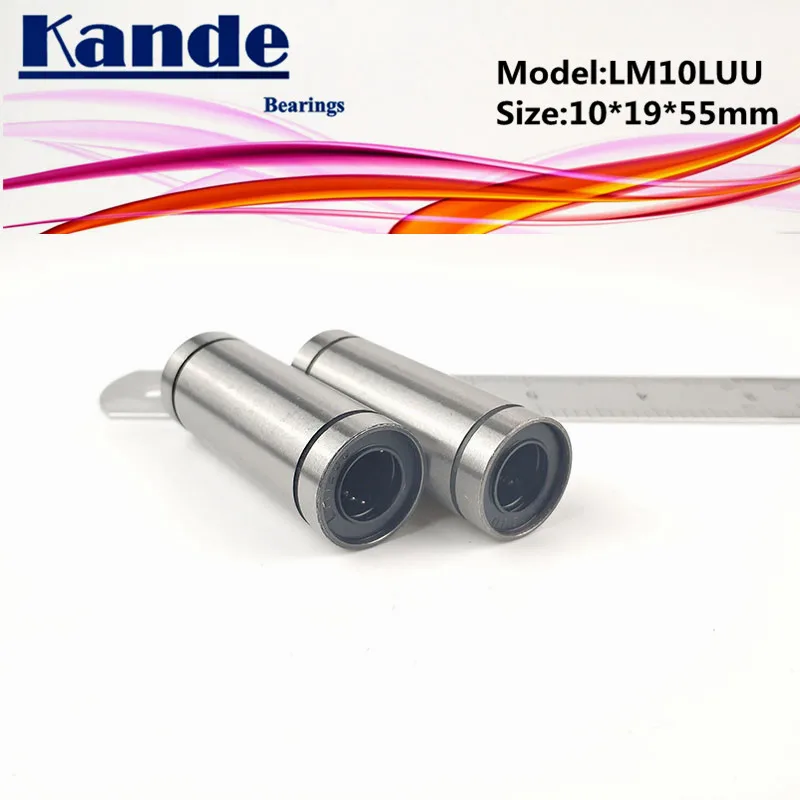 lml Kande Bearings  High quality 2pcs LM10LUU  LM10L  LM10L UU  LM10LUU  10*19*55mm Extended Linear Bearing LML