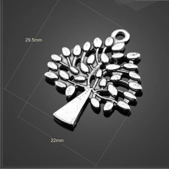 6 Pieces/Lot 29.5mm*22mm tibetan silver color tree of life charm tree charm diy handmade charm pendents for jewelry making