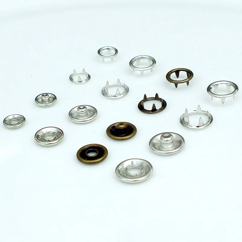 50 Sets 7.5/9.5/11/15 mm Prong Buckle Baby Clothes Snap Fastener Button  Accessories Metal Buckles Rivet