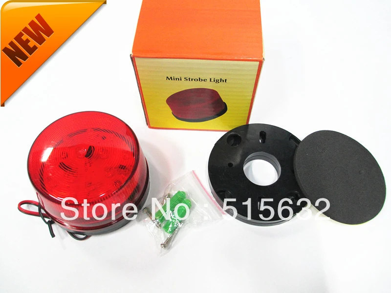 

RED LED 12 Volt Security Alarm Strobe Signal Warning Siren Red Flashing Light with retail box