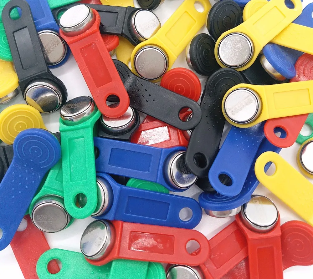 50pcs/Lot RW1990 Rewritable Clone RFID TM Touch Memory Key RW1990 ibutton RFID Tag Sauna Key Can Copy Can Change Code