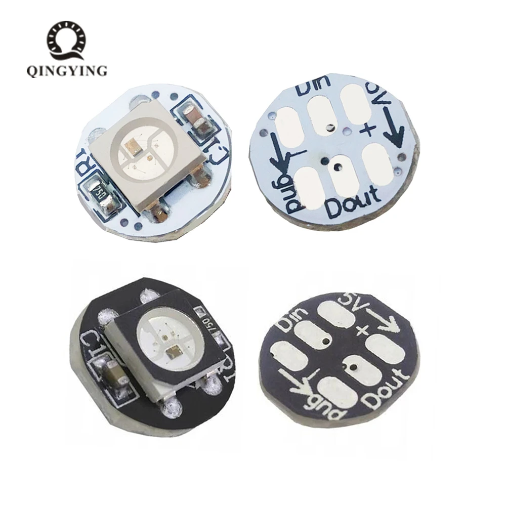 10 sztuk-50 sztuk WS2812B WS2812 Chip LED 5050 SMD RGB DC5V z czarno-białą płytka drukowana radiator 9.6mm średnica WS2811 IC wbudowany