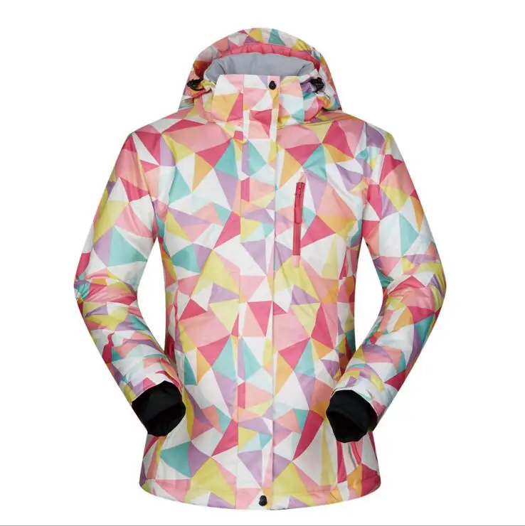 Conjunto de traje de esquí colorido para mujer, impermeable, a prueba de viento, transpirable, escalada, Camping, invierno, snowboard al aire libre