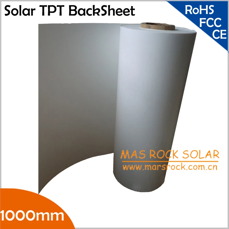 50meter/Lot Wholesale Solar PV Back Sheet, 1000mm Width 0.3mm Thickness, Solar Panel Encapsulation Film, Solar TPT Back Sheet