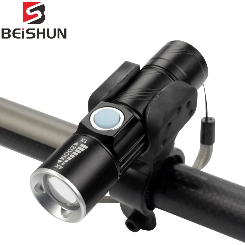 2000 Lumens Waterproof USB Rechargeable MTB Front Light Bike LED Zoom Headlight Built-In Battery Flashlight Bicycle Accessories