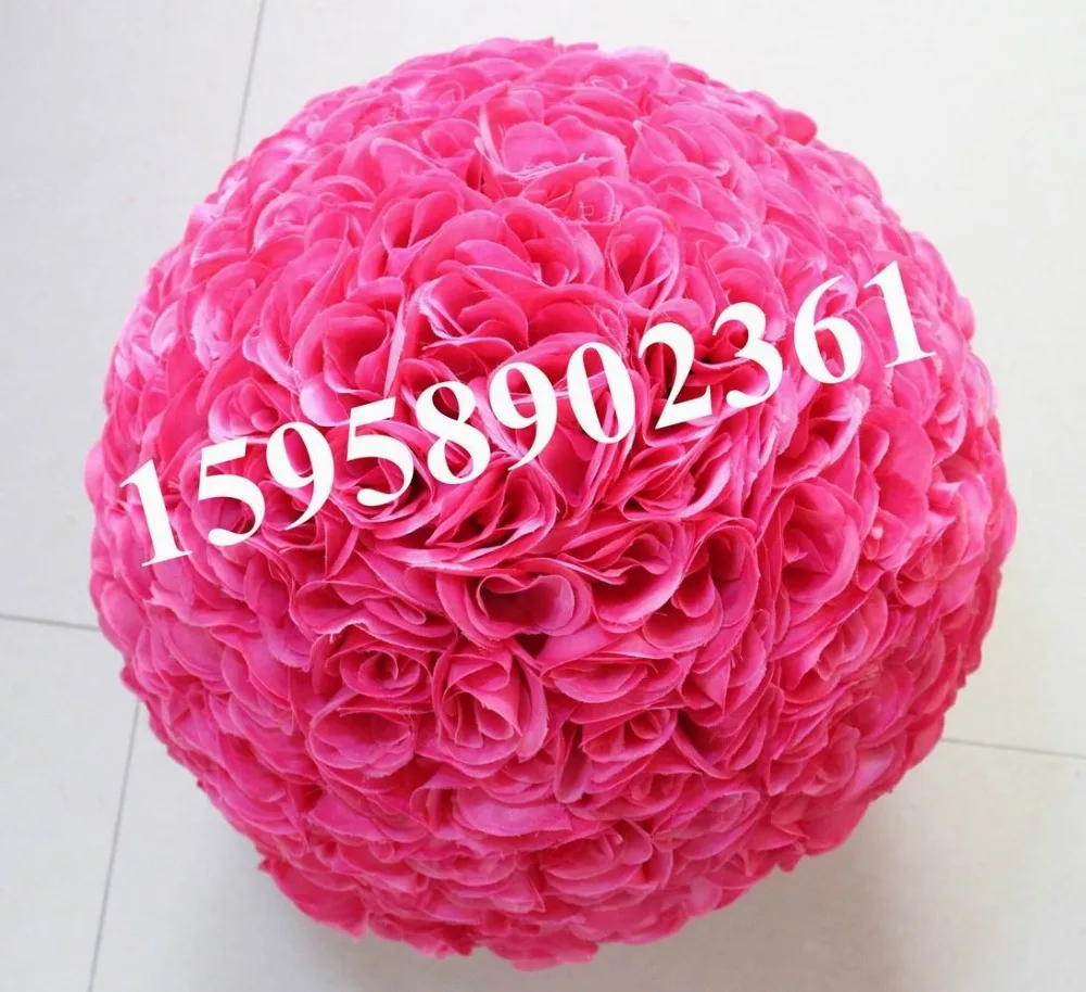 

SPR 40cm*1 pcs Rose kissing ball artificial silk flower wedding decoration-plum/fuchsia-color