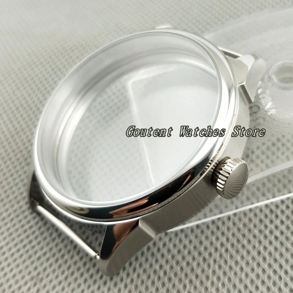 Goutent 42mm Stainless Steel Wristwatch Case Fit 6497/6498 Seagull ST36 Mechanical Watch Shell