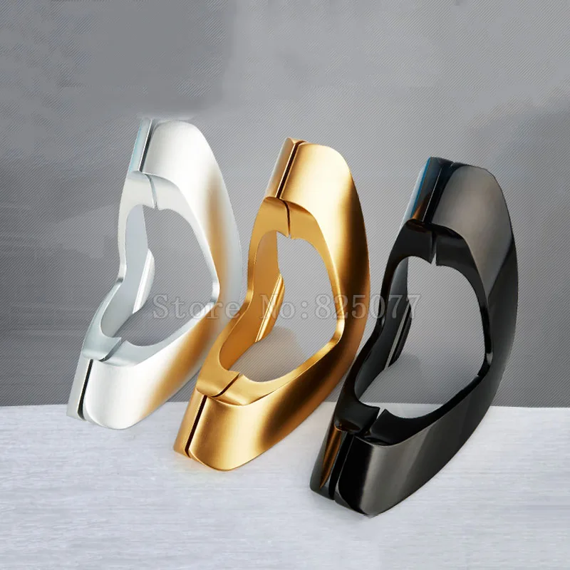 

1Pair Champagne/Alumina/Jazz Black Color Solid Aluminum Alloy Glass/Wooden Door Handle Bathroom Door Knob Length 250mm JF1326