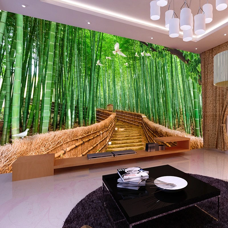 

beibehang TV backdrop papel de parede wall paper bedroom living room bamboo forest wall covering mural wallpaper for walls 3 d