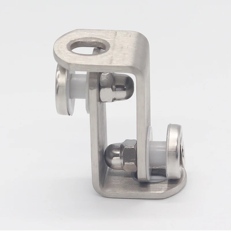 304 Solid Stainless Steel Corner Brackets Clip Glass Staircase Railing Upright Column Fittings 4pcs