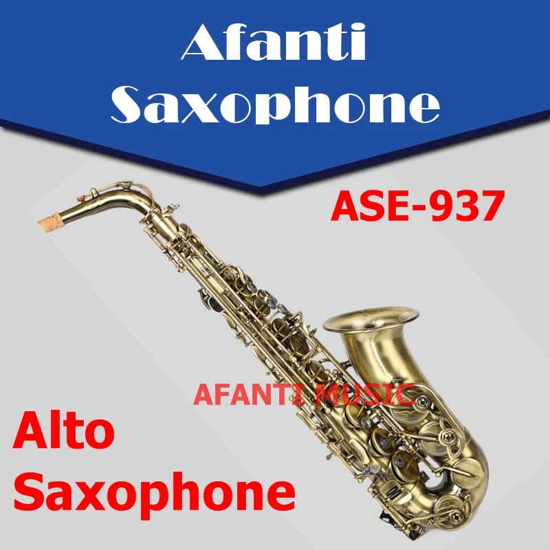 Afanti Music Eb tone / Brass body / Bronze Alto Saxophone (ASE-937)