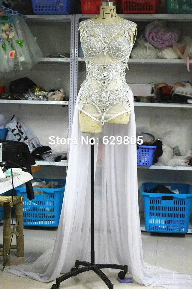 Shining Silver Gold Sequins ชุด Paillette บอดี้สูทกระโปรงเครื่องแต่งกายนักร้องหญิงเต้นรำเวทีสวมใส่แสดง Prom เครื่องแต่งกาย