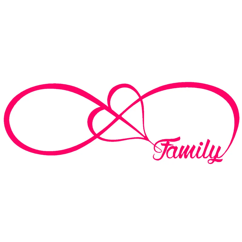 Car Sticker 20*7CM FAMILY Love Heart Forever Symbol  Funny Car Decal Reflective Laser Vinyl Decals 3D Car Styling