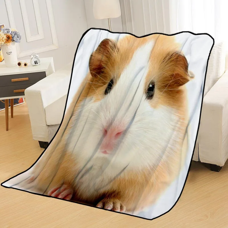 Personalized Blankets Custom Guinea Pig Blankets for Beds Soft DIY Your Picture Decoration Bedroom Throw Travel Blanket