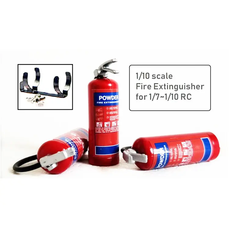 Fire Extinguisher Red 47mm with Metal Mount Accessory For 1/10 Axial SCX10 90048 Traxxas Trx-4 UDR RC Rock Crawler Car Parts