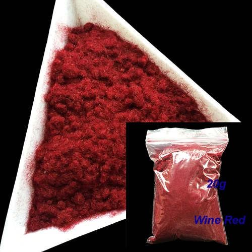 Imagen 1 del producto 20 g/bolsa de polvo de terciopelo para manicura, decoración de uñas de color rojo vino, polvo de nailon flocado borroso para uñas 3D, caramelo, brillo, puntas artísticas 2414