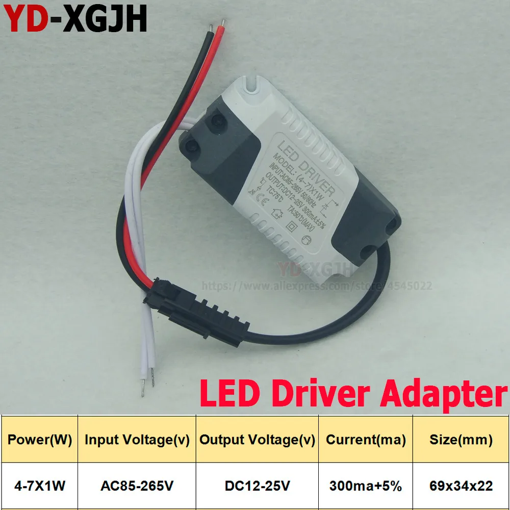 1P 1-3W4-7W12-18W 18-24W 20-36W AC85-265V LED Constant Current DriverPower Supply Output 300mA External Drive For 8-12W downligh