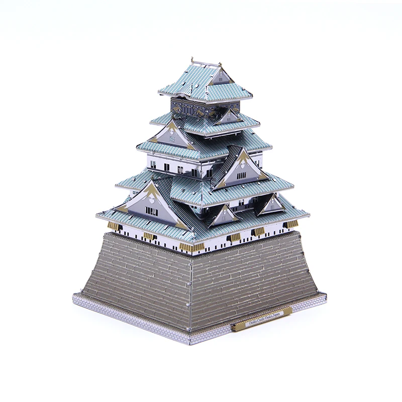 

Microworld 3D metal puzzle Multicolored Osaka Castle building Model DIY Laser Cut Jigsaw Model gifts For Adult Educational Toys