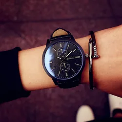 Fashion big dial watch women's men male and female students watch blue glass simple Harajuku wind watch personality men's clock