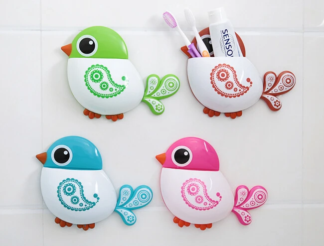 

Cute bird powerful suction toothbrush holder toothpaste toothbrush storage box bird box toothbrush holder Bathroom ss221