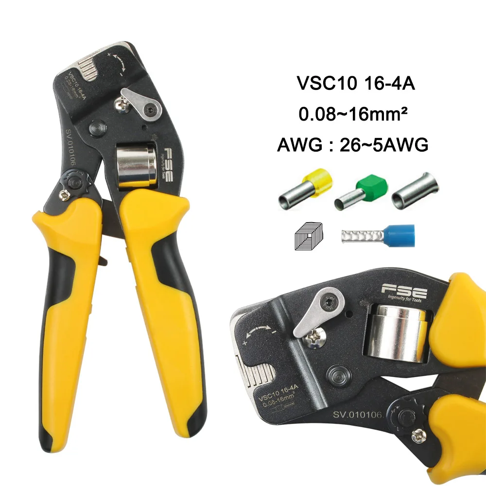 VSC8 6-4A VSC9 10-6A VSC10 16-4A 0.08-10MM2 AWG 23-7 Crimpping pliers Crimpper for Tube Bootlace Terminal Crimping Hand Tool