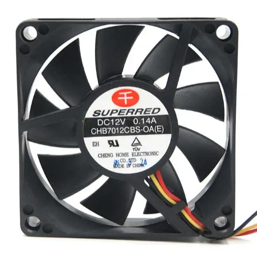 7cm 12V 0.14A CHB7012CBS-OA(E) 70*70*20mm three-wire cooling fan