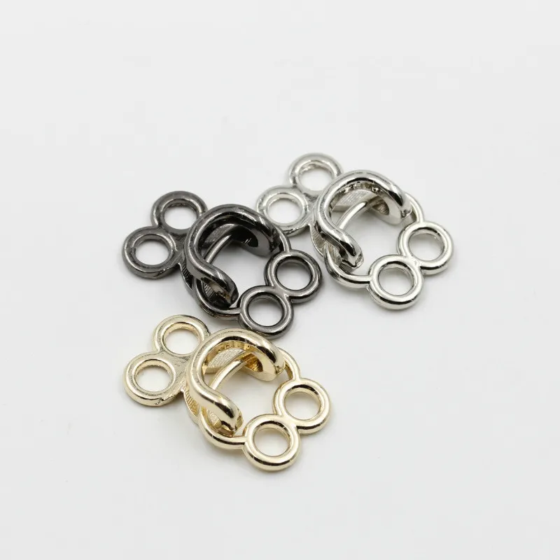 10 pairs/lot Combined Button For mink coat invisible Hook button For Overcoat Plating Color Alloy Fastener Buckle Sewing supply