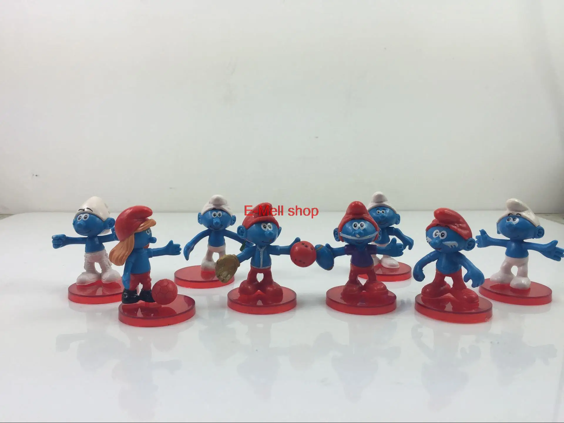 

ELBCOS Anime blue men eyes demon genius spirits 5cm small dwarf mushroom model Figures toys 8pcs/set