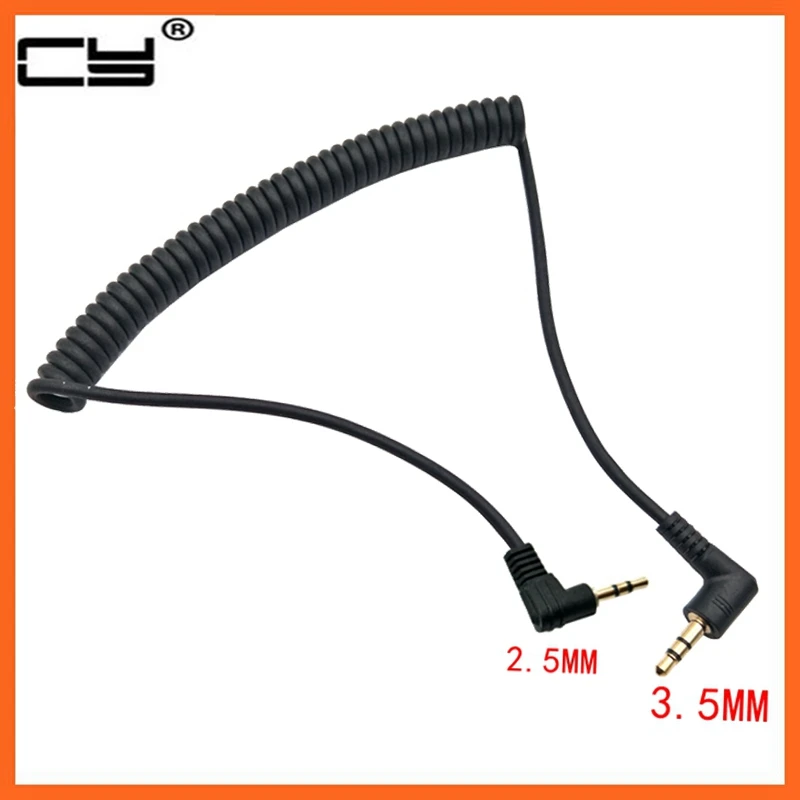 Double elbow to the public car AUX line 2.5mm to 3.5mm headphone plug small turn big head audio line